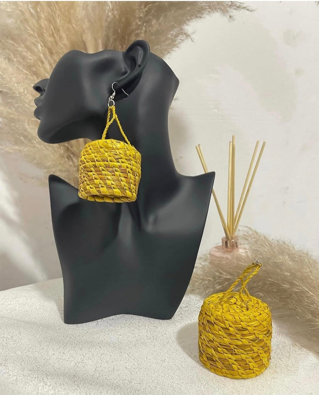 Aura Basket Drops – Handwoven Statement Earrings
