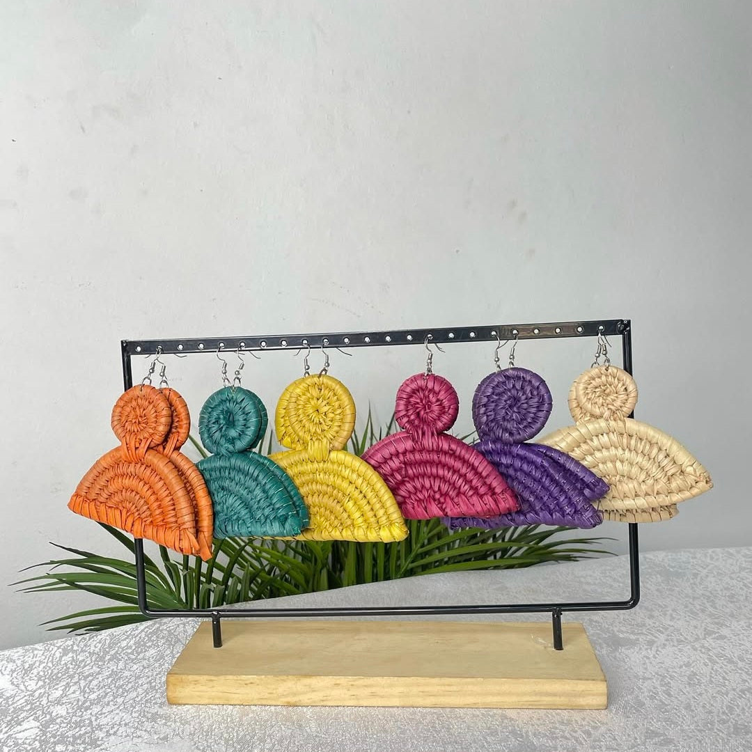 Aurora Fan Drops – Handwoven Statement Earrings