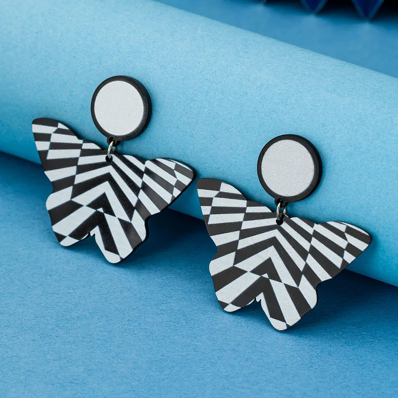 Monochrome Butterfly Statement Earrings