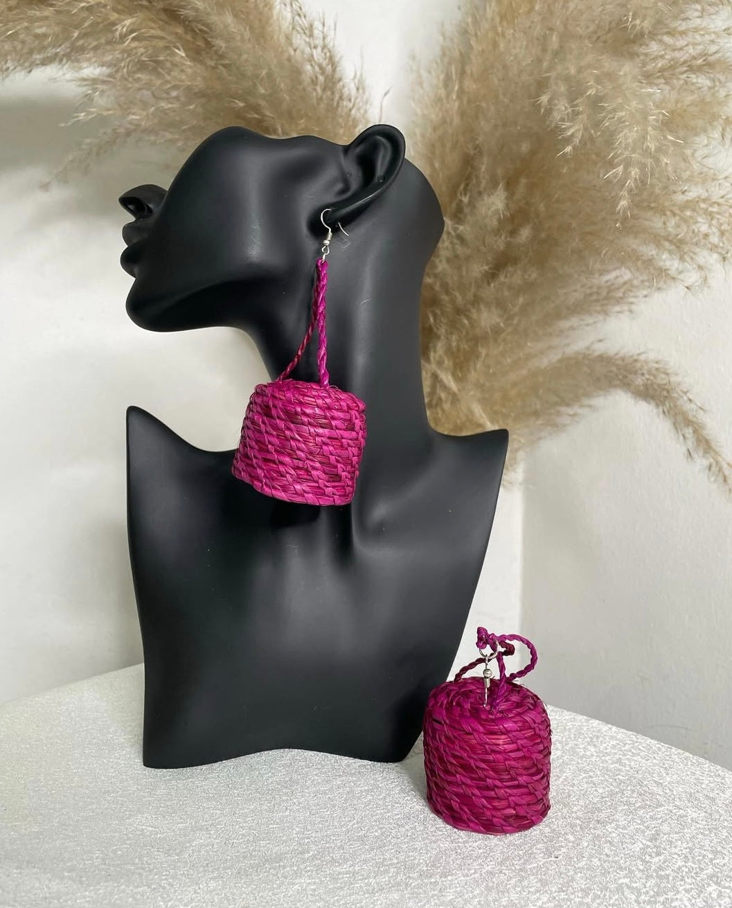 Aura Basket Drops – Handwoven Statement Earrings