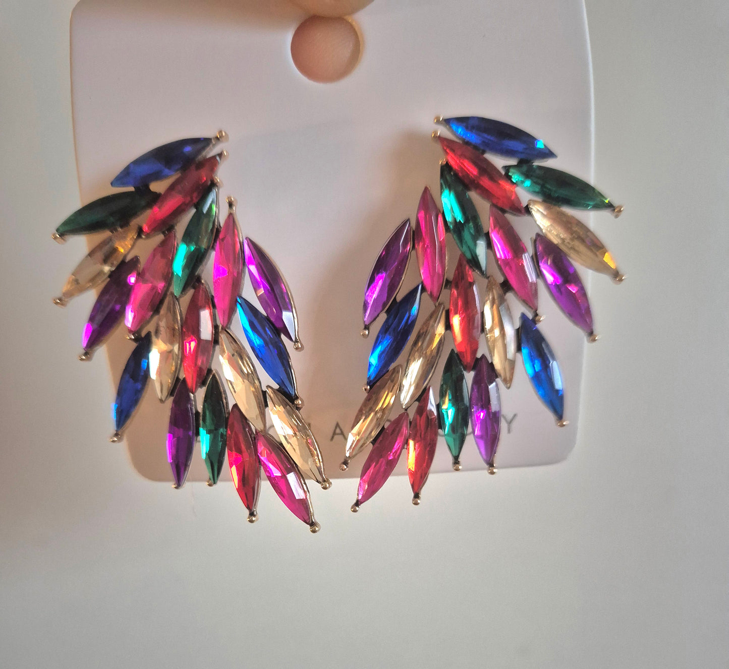 Prism Wing Statement Earrings – Multicolor