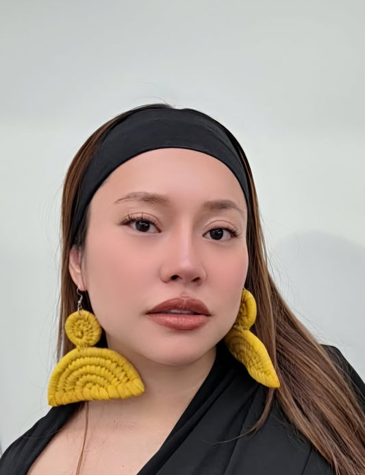 Aurora Fan Drops – Handwoven Statement Earrings