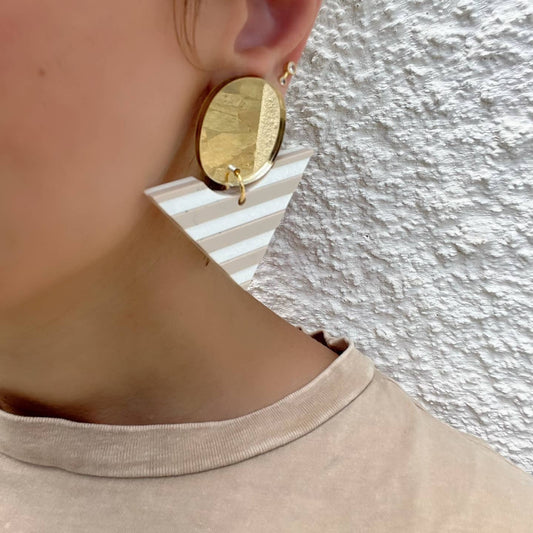 Striata Clip on Geometric Earrings